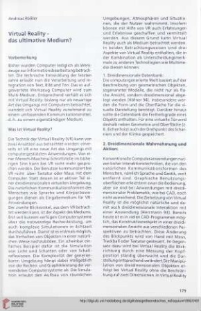 Virtual Reality - das ultimative Medium?