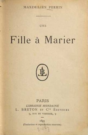 Une fille à marier
