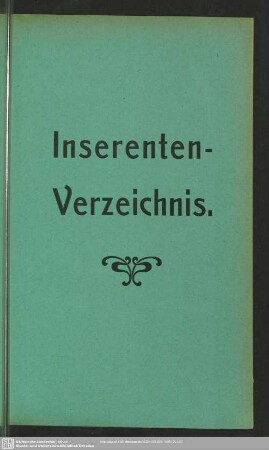 Inserenten-Verzeichnis