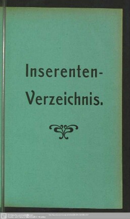 Inserenten-Verzeichnis