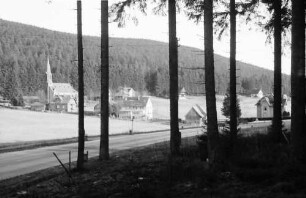 Herrenwies: Ort durch Wald gesehen