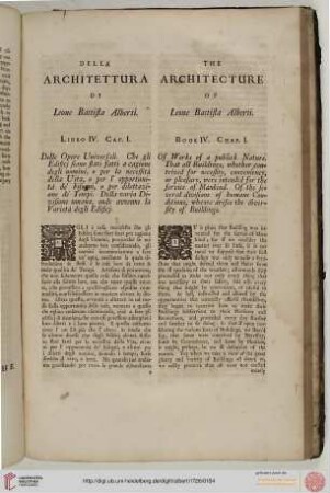 Della architettura [...]: Libro IV/The architecture [...]: Book IV