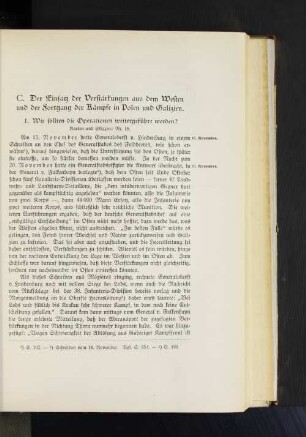 1. Wie sollten die Operationen weitergeführt werden?