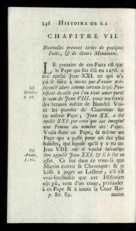 Chapitre VII. Nouvelles preuves tirées de quelques Faits, & de divers Monumens.