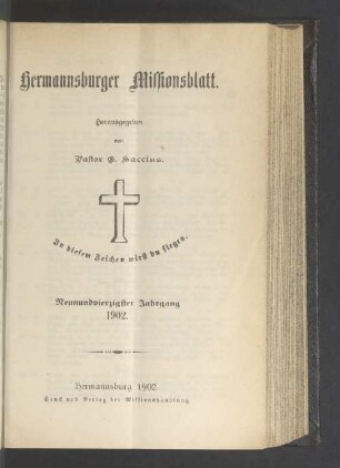 49.1902: Hermannsburger Missionsblatt