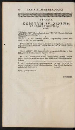 Stemma Comitum Sulzensium Landgraviorum Pagi Latobrici.