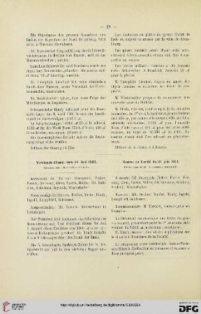 Vorstands-Sitzung vom 24. Juni 1903 / Séance du Comité du 24 juin 1903