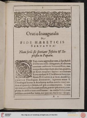 Oratio Inauguralis