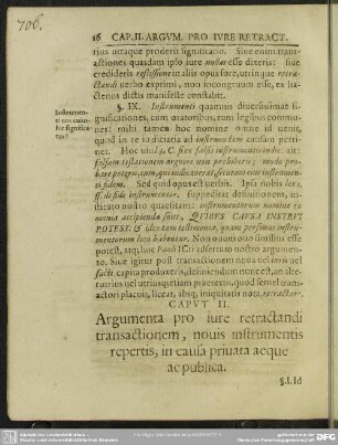 Caput II. Argumenta pro iure retractandi transactionem, nouis instrumentis repertis, in causa priuata aeque ac publica