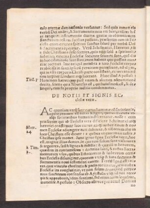 De Notis Et Signis Ecclesiae verae.