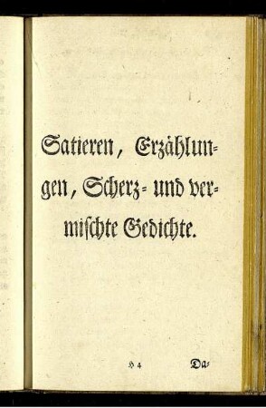 Satieren, Erzählungen, Scherz- und vermischte Gedichte.