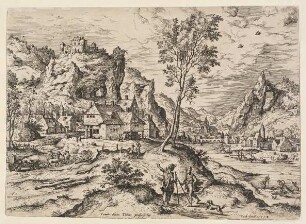 Tobias und der Engel . Aus: Landschaften mit biblischen und mythologischen Szenen