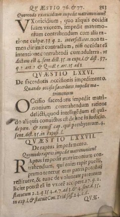 Qvaestio LXXVII. De raptus impedimento.