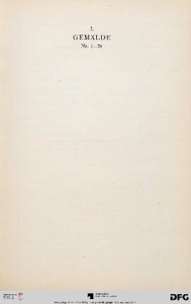 I. Gemälde (Nr. 1-78)