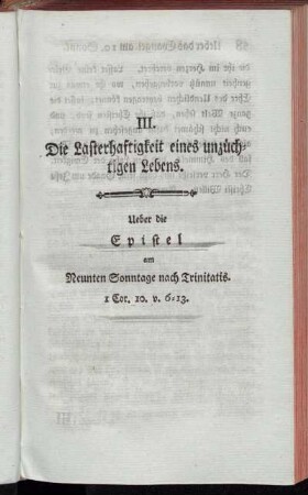 III. Die Lasterhaftigkeit eines unzüchtigen Lebens. [...]