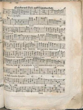 Melodey und Viol: auff folgendes Lied.