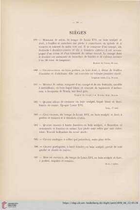 Sièges (Nr. 579 - 591)