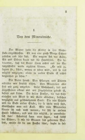 I. Von dem Mineralreiche