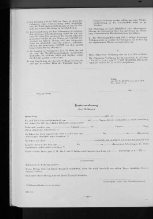 Kostenrechnung über Haftkosten