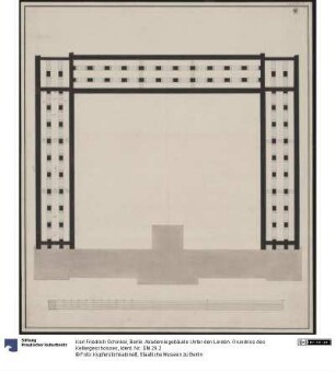 Berlin. Akademiegebäude Unter den Linden. Grundriss des Kellergeschosses