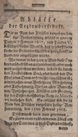 Ablässe der Erzbruderschaft