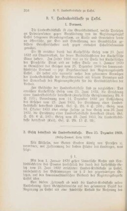 V. Landeskreditkasse zu Cassel