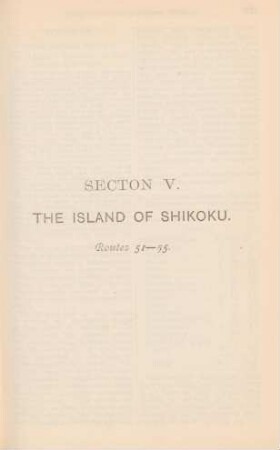 Secton [Section] V. The island of Shikoku. Routes 51-55