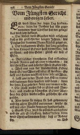 Vom Jüngsten Gericht und ewigen Leben.