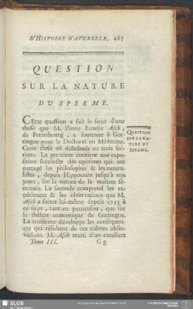 Question Sur La Nature Du Sperme