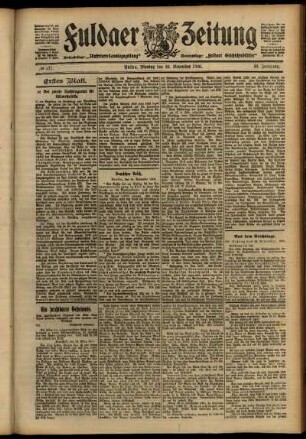 Erste Ausgabe vom Montag, den 26. November 1906.