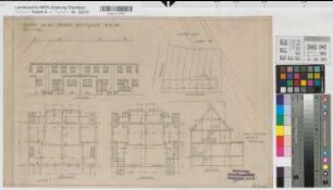 Münster (Münster) Wohnhäuser Gröninger Straße 12,14 Anbau Grundrisse, Ansicht, Schnitt, Lageplan 1939 1 : 100/500 35 x 56 Zeichnung Gemeinnützige Wohnstättengesellschaft Münsterland Wohnungsgesellschaft Münsterland