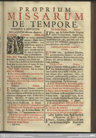Proprium Missarum De Tempore