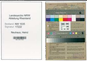 Entnazifizierung Heinz Neuhaus , geb. 02.01.1909 (Ingenieur)