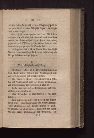 43. Aufrichtigkeit, aufrichtig.