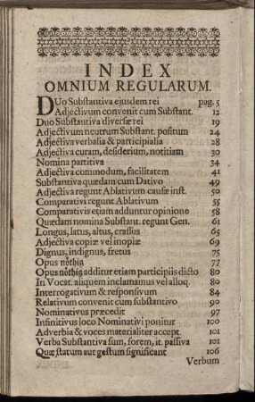 Index Omnium Regularum.