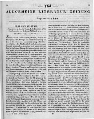 Rüppell, E.: Reise in Abyssinien. Bd. 1. Frankfurt am Main: Schmerber 1838 (Fortsetzung von Nr. 163)