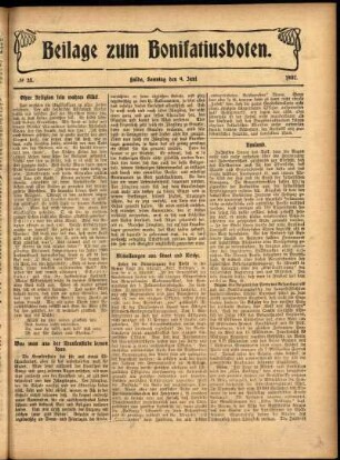 Zweite Ausgabe vom Sonntag, den 09. Juni 1907.