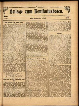 Zweite Ausgabe vom Sonntag, den 09. Juni 1907.