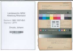 Entnazifizierung Johann Van Zmuda , geb. 24.11.1893 (Maler)