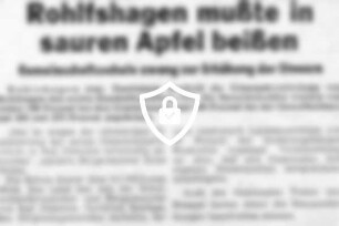 Rohlfshagen mußte in sauren Apfel beißen