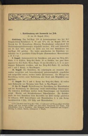 1. Mobilmachung und Ausmarsch ins Feld