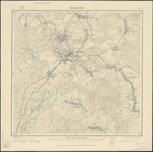 Meßtischblatt 35 : Königsbrück, 1921 : Königsbrück. - Aufgen. 1901, hrsg. 1904, einz. Nachtr. 1921. - 1:25000. - Leipzig, 1921. - 1 Kt.
