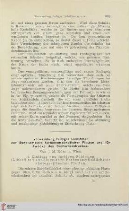 15: Verwendung farbiger Lichtfilter zur Sensitometrie farbenempfindlicher Platten und für Zwecke des Dreifarbendruckes
