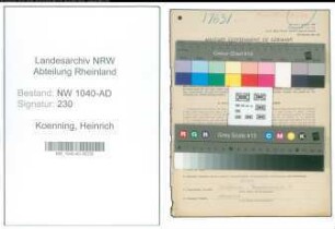 Entnazifizierung Heinrich Koenning , geb. 01.04.1908 (Stadtbote)