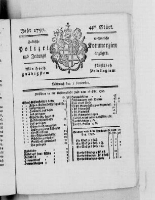 44tes Stück, Ausgabe vom 1. November 1797