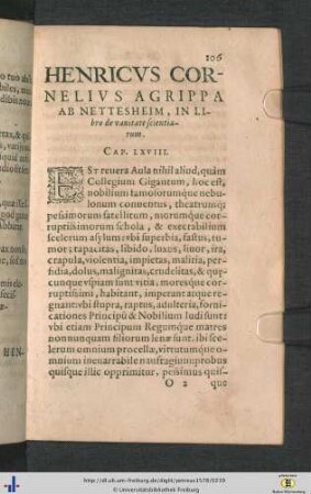 Heinrich Cornelius Agrippa von Nettesheim: Oeconomia aulica.