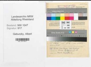 Entnazifizierung Albert Geburzky , geb. 11.02.1905 (Zollbeamter)