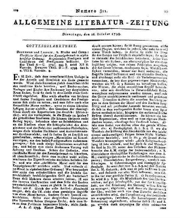 [Fuhrmann, W. D.]: Christliche Moral für den Kanzelgebrauch und katechetischen Unterricht in alphabetischer Ordnung. T. 1-2. Angehenden Predigern u. Kandidaten d. Predigtamtes bestimmt. Dortmund, Leipzig: Blothe 1797-98