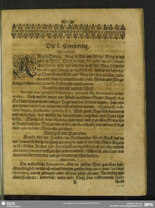 Die I. Conferenz