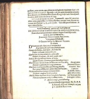 Gratulatio [Beiträger: Ludovicus Jungerman]